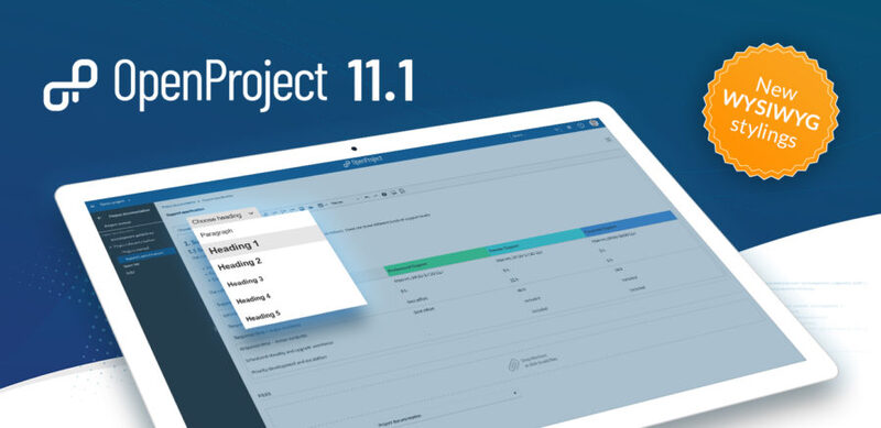 BIM Project Management software OpenProject 11.1 released