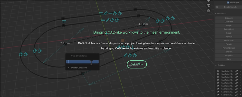 CAD Sketcher 0.27.0 for Blender update