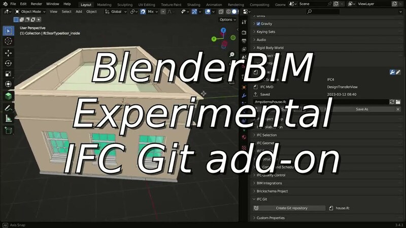 Funding for a GIT/IFC Interface in BlenderBIM.