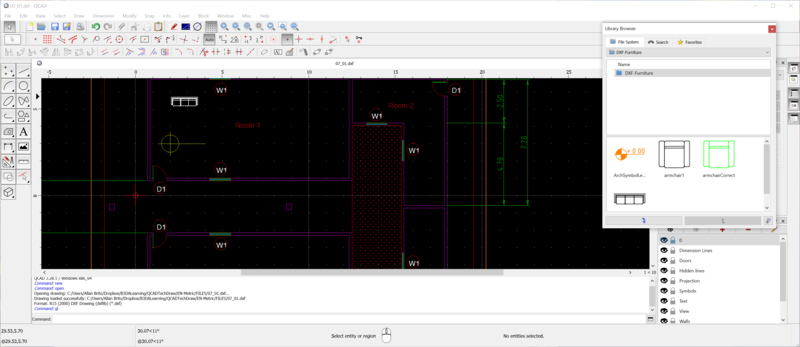 QCAD for technical drawing (Workshop and books)